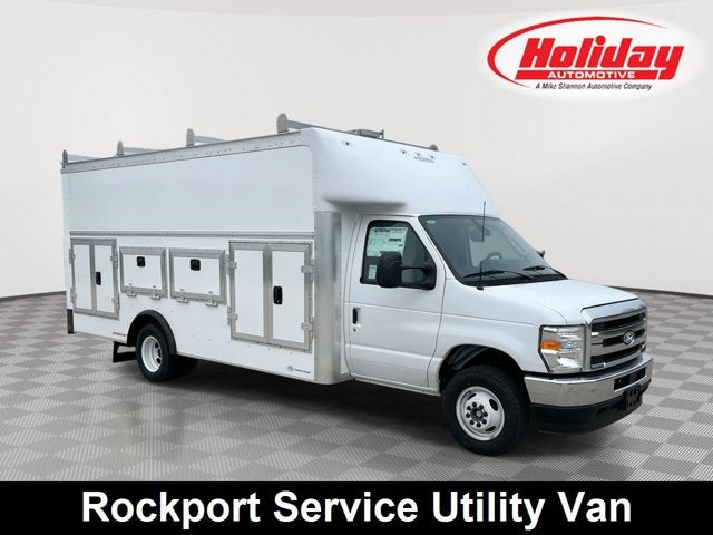 2027 Ford E-450SD Base in White — front three-quarter view