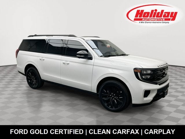 2025 Ford Expedition Max Platinum in Oxford White — front three-quarter view
