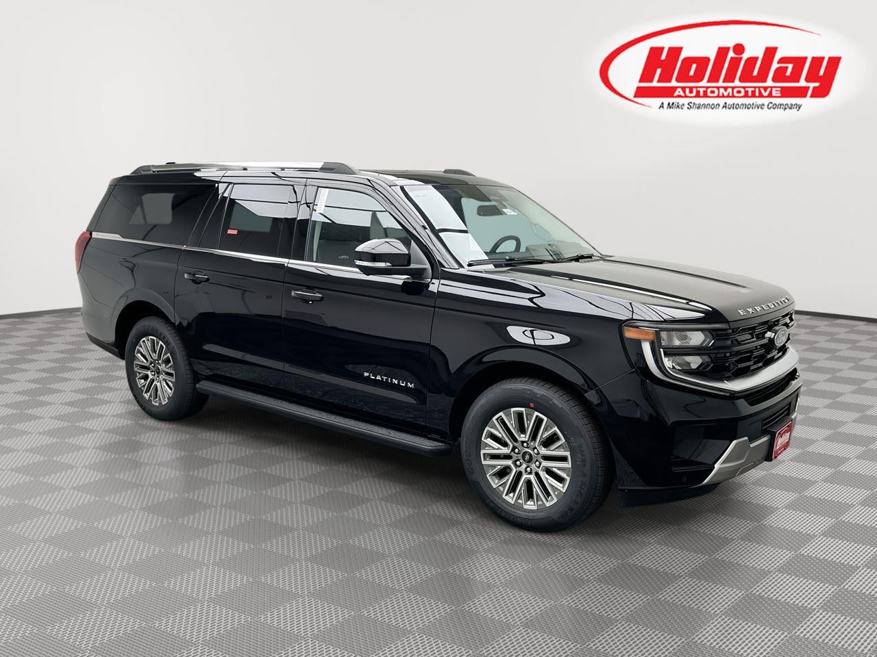 2026 Ford Expedition Max Platinum in Agate Black Metallic — front three-quarter view