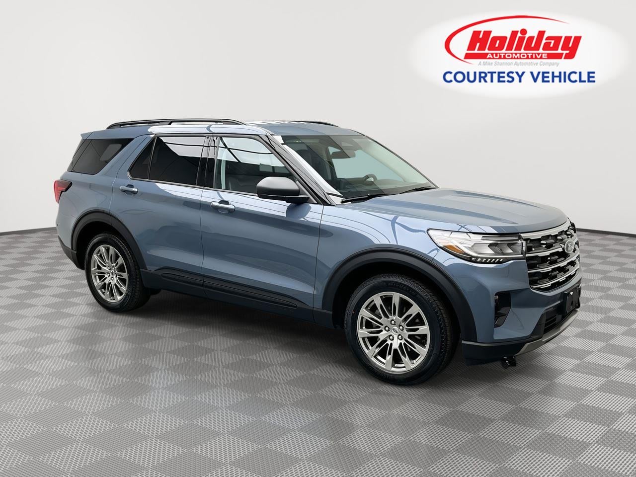 2026 Ford Explorer Active in Vapor Blue Metallic — front three-quarter view
