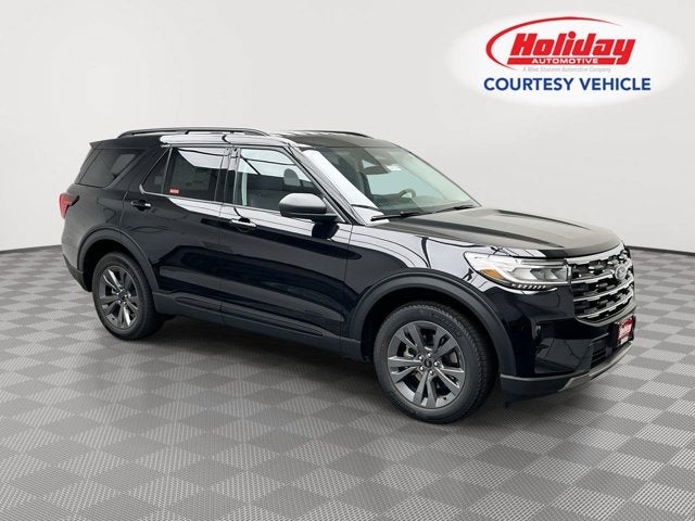 2026 Ford Explorer Active in Agate Black Metallic — front three-quarter view