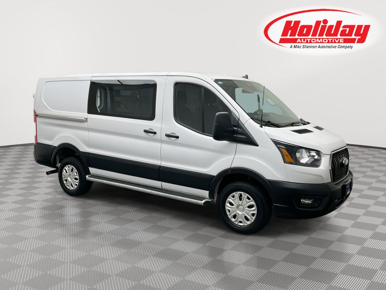 2025 Ford Transit Cargo Van T-250 130" Low Rf 9070 GVWR RWD in Oxford White — front three-quarter view