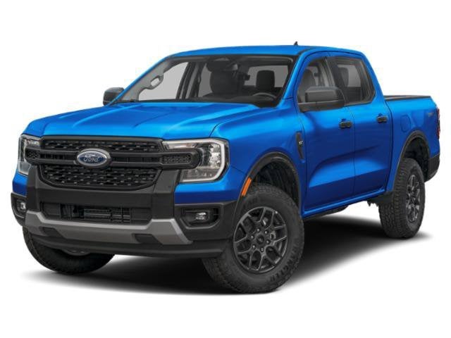 2025 Ford Ranger XLT in Velocity Blue Metallic — front three-quarter view