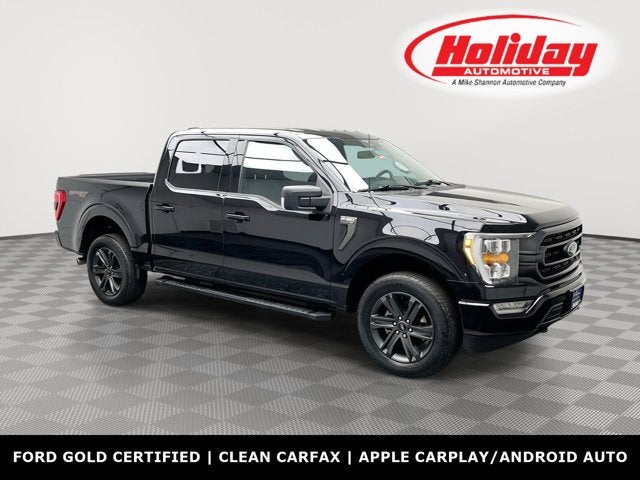 2023 Ford F-150 XLT in Agate Black Metallic — front three-quarter view