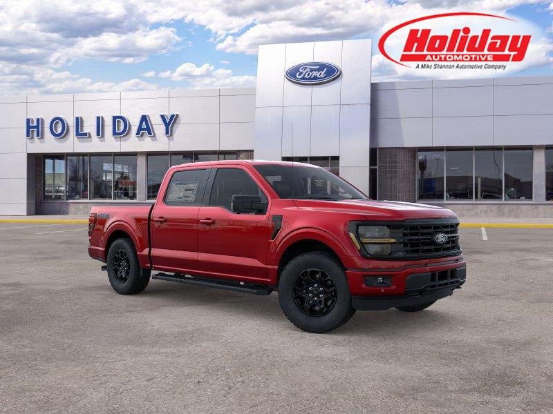 2026 Ford F-150 XLT in Ruby Red Metallic Tinted Clearcoat — front three-quarter view