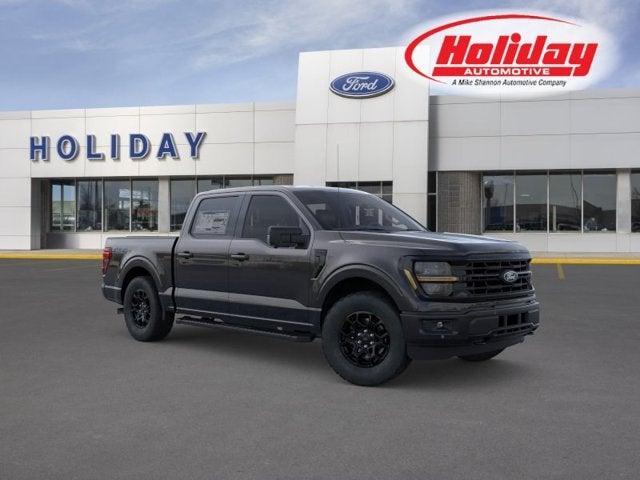 2026 Ford F-150 XLT in Agate Black Metallic — front three-quarter view