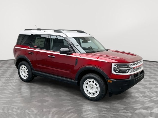 2026 Ford Bronco Sport Heritage in Ruby Red Metallic Tinted Clearcoat — front three-quarter view