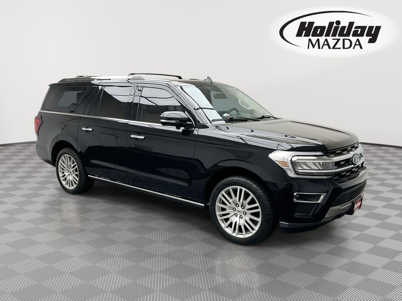 2024 Ford Expedition Max Limited in Agate Black Metallic — front three-quarter view