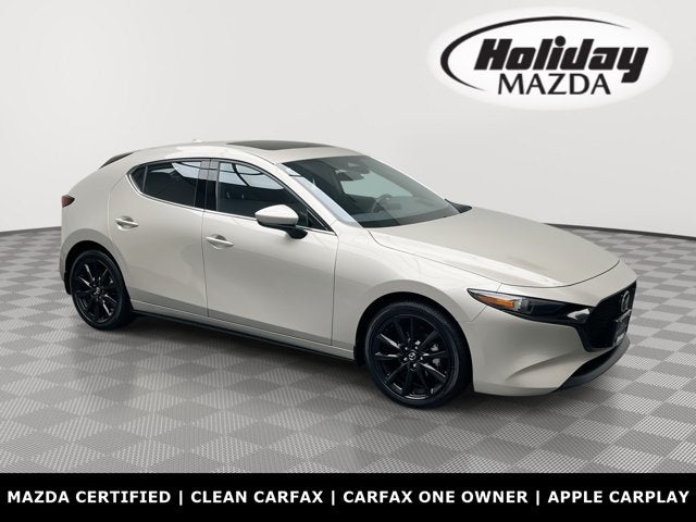 2024 Mazda Mazda3 Hatchback 2.5 S Premium in Platinum Quartz Metallic — front three-quarter view