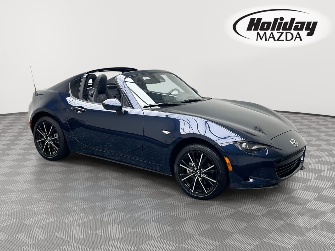 2025 Mazda Mazda MX-5 Miata RF Grand Touring in Deep Crystal Blue Mica — front three-quarter view