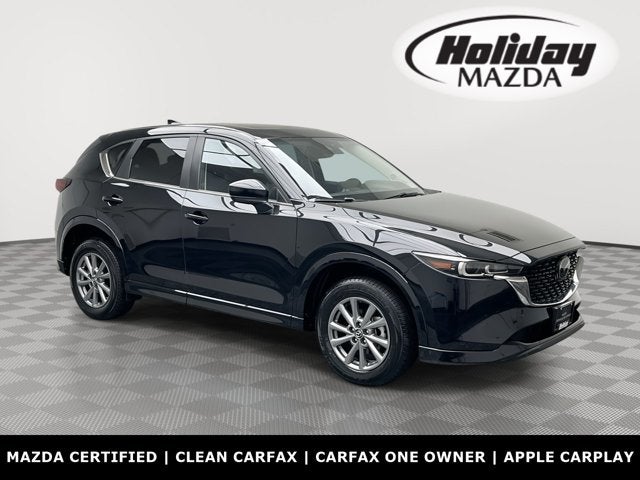 2025 Mazda Mazda CX-5 2.5 S Preferred Package in Jet Black Mica — front three-quarter view