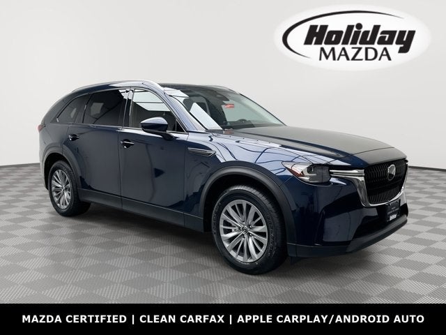2024 Mazda Mazda CX-90 3.3 Turbo Preferred Plus in Deep Crystal Blue Mica — front three-quarter view
