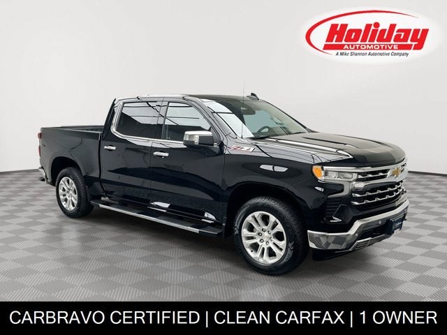 2024 Chevrolet Silverado 1500 LTZ in Black — front three-quarter view