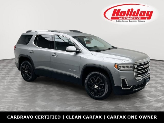 2023 GMC Acadia SLE in Sterling Metallic — front three-quarter view