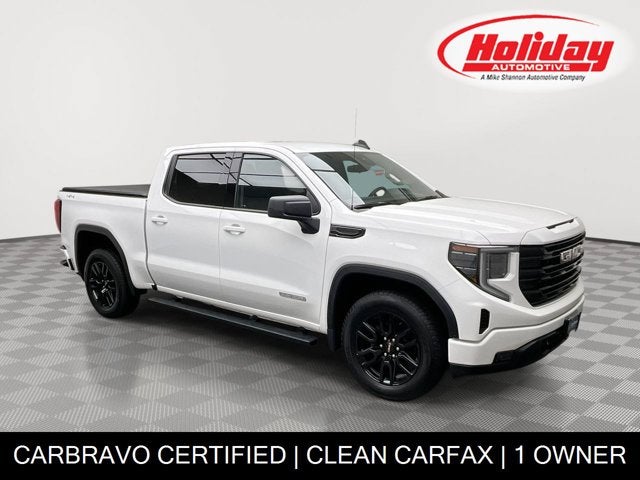 2024 GMC Sierra 1500 Elevation in Summit White — front three-quarter view