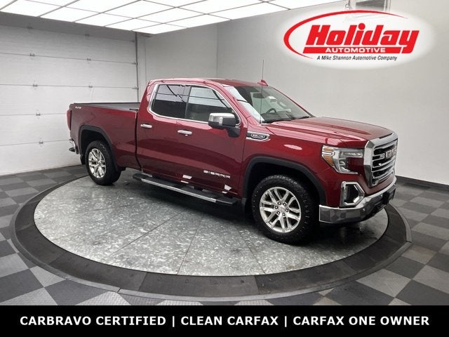 2019 GMC Sierra 1500 SLT in Red Quartz Tintcoat — front three-quarter view