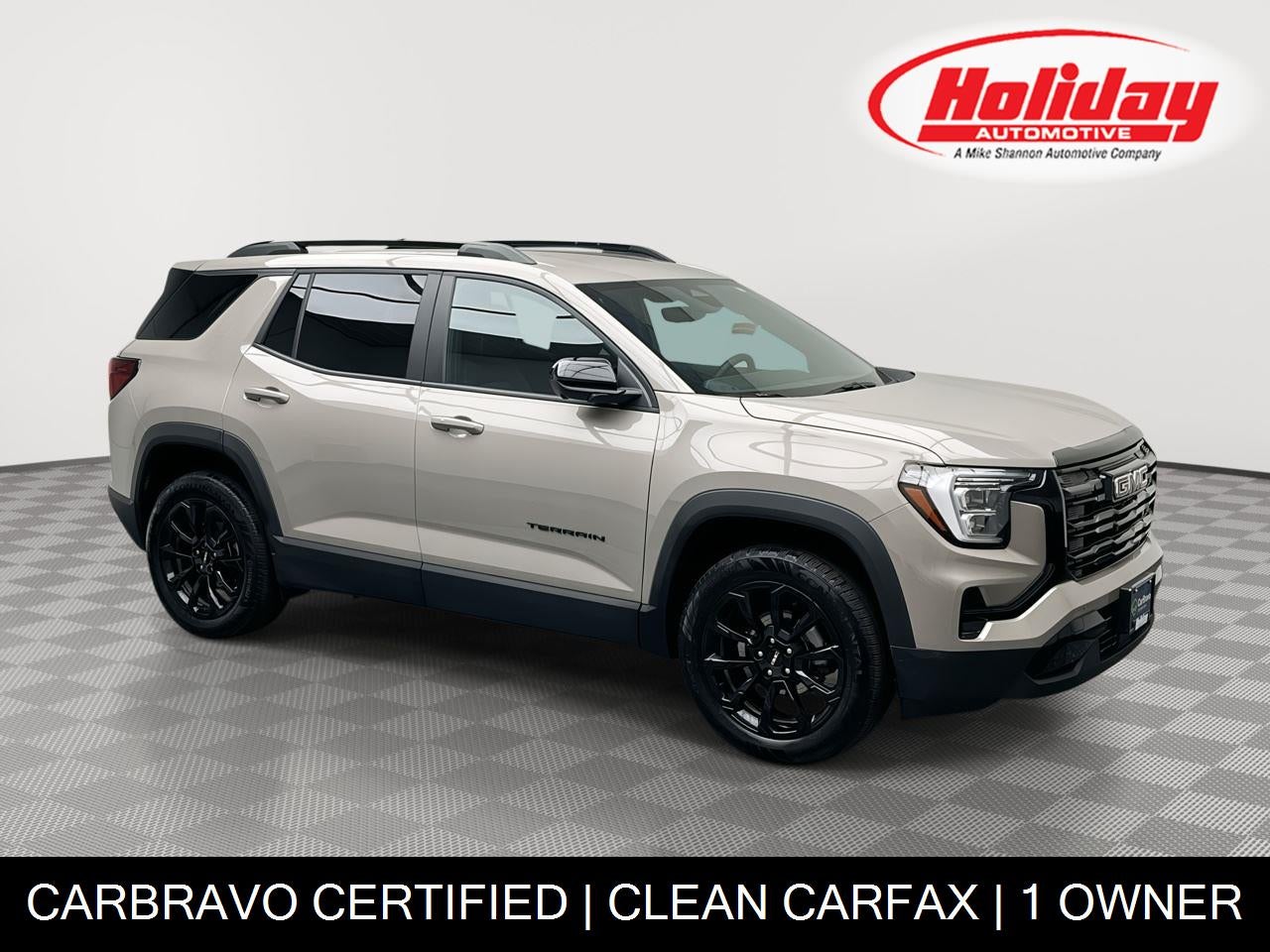 2025 GMC Terrain AWD Elevation in Riverstone Metallic — front three-quarter view