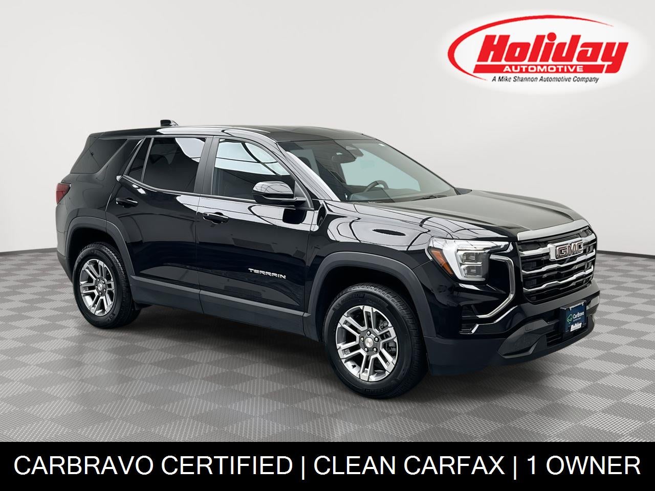 2025 GMC Terrain AWD Elevation in Ebony Twilight Metallic — front three-quarter view