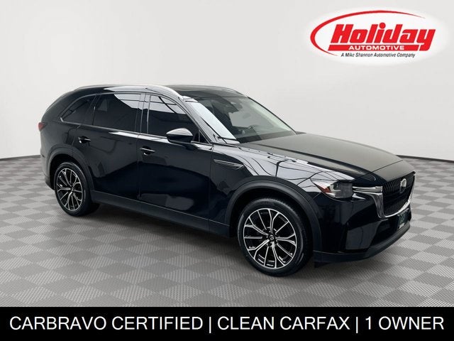 2024 Mazda Mazda CX-90 3.3 Turbo Preferred in Jet Black Mica — front three-quarter view