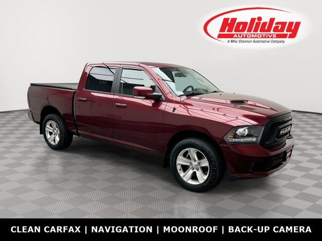 2016 RAM 1500 Sport in Delmonico Red Pearlcoat — front three-quarter view