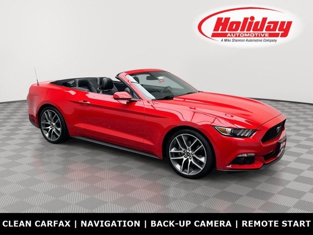 2015 Ford Mustang EcoBoost Premium in Race Red — front three-quarter view