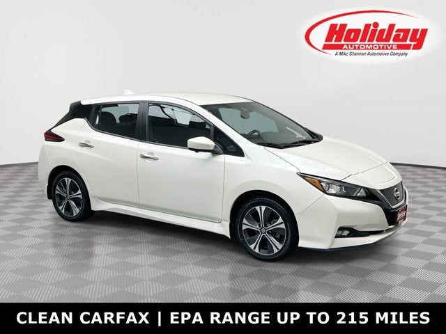 2022 Nissan LEAF SV PLUS in Pearl White — front three-quarter view