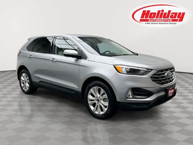 2023 Ford Edge Titanium in Iconic Silver Metallic — front three-quarter view