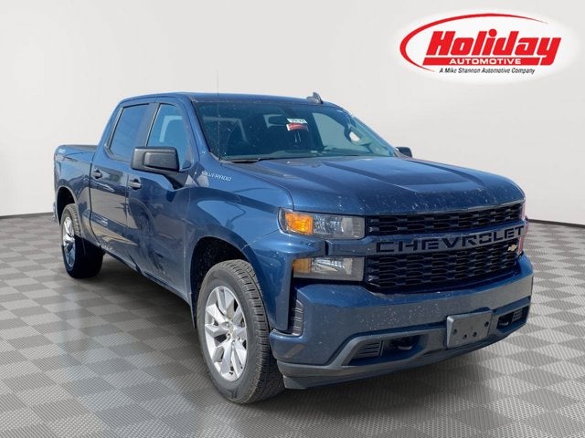 2021 Chevrolet Silverado 1500 Custom in Northsky Blue Metallic — front three-quarter view