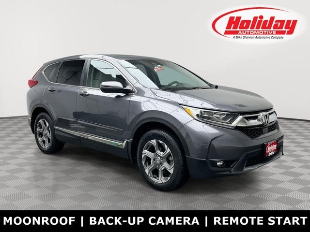 2019 Honda CR-V EX in Modern Steel Metallic — front three-quarter view