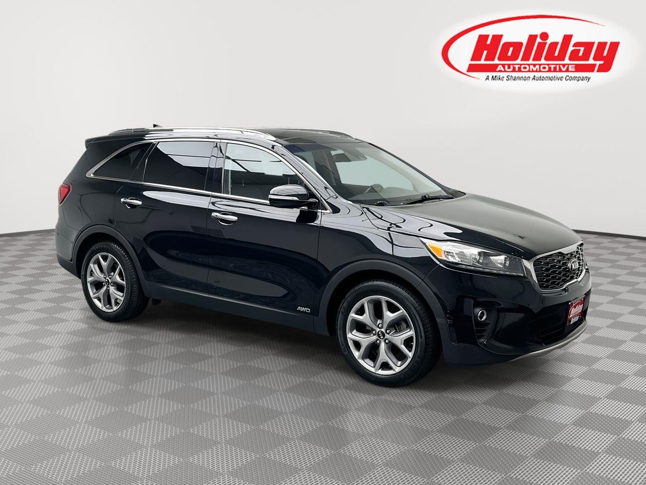 2019 Kia Sorento EX Sport V6 in Ebony Black — front three-quarter view