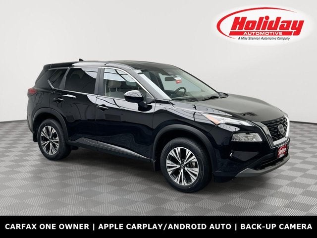 2023 Nissan Rogue SV in Super Black — front three-quarter view